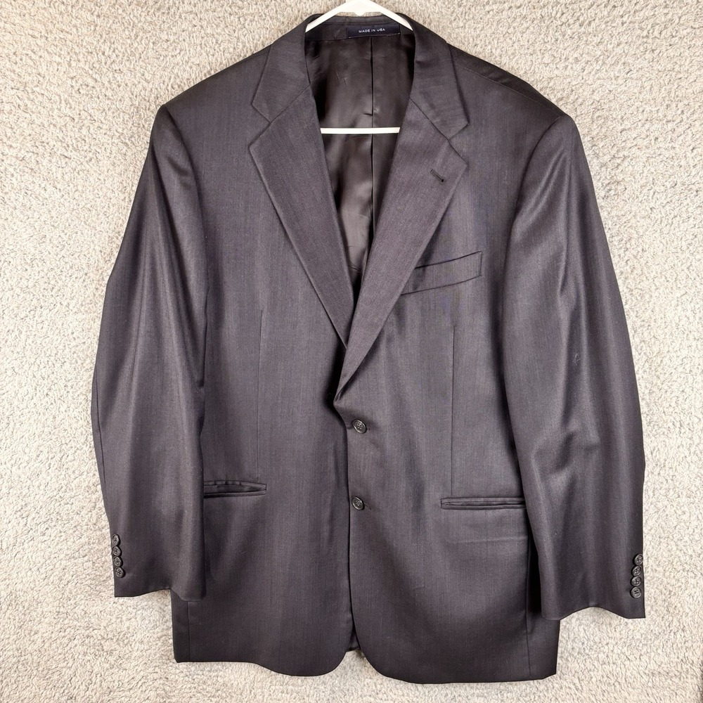Joseph Abboud Size 42L Men's Loro Piana‎ Wool Sport Coat Blazer Jacket Navy